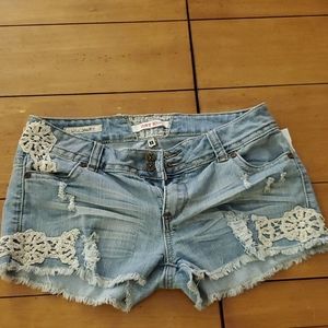 Cut off denim shorts